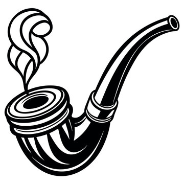 recommend clip art: Black-only silhouette of a smoking pipe
                    