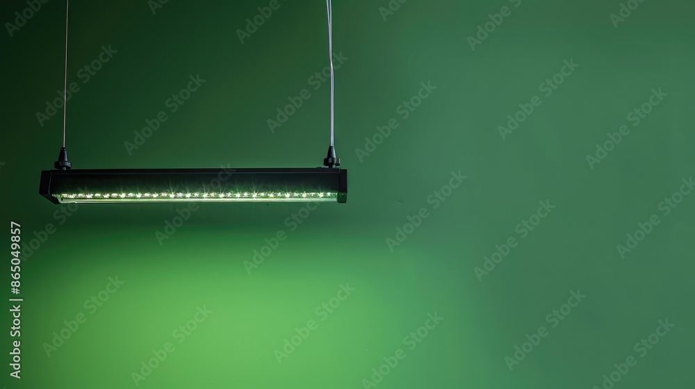 Poster efficient led light on green backdrop eco friendly with space for text natural illumination