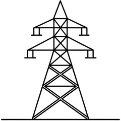 electric tower outline coloring book page line art illustration digital drawing