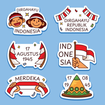 Freedom Day Of Indonesia Republic Stickers