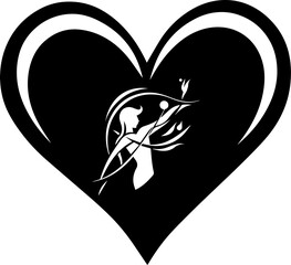 Black heart graphic plus 12 zodiac signs