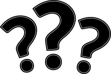 Three Question Marks Isolated Vector Illustration