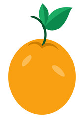 Orange passion fruit with green leaves