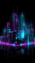 Glowing Cityscape Illustration