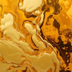 Golden Fluid Art - Abstract Mosaic