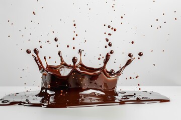 An enticing depiction of luxurious liquid chocolate dripping with a smooth, velvety texture. 