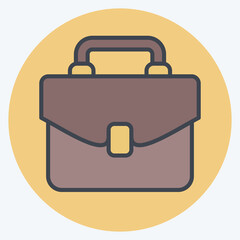 Icon Office Bag. related to Office symbol. color mate style. simple design illustration