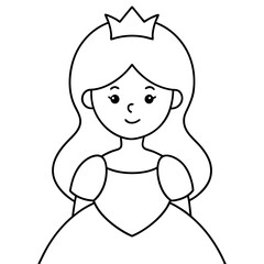 Princess Coloring Page for kids, Kids Drawing, Princess with different Pose