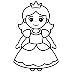 Princess Coloring Page for kids, Kids Drawing, Princess with different Pose