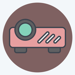 Icon Projector. related to Office symbol. color mate style. simple design illustration