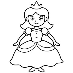 Princess Coloring Page for kids, Kids Drawing, Princess with different Pose