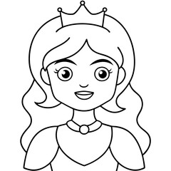 Princess Coloring Page for kids, Kids Drawing, Princess with different Pose