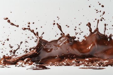 An enticing depiction of luxurious liquid chocolate dripping with a smooth, velvety texture. 