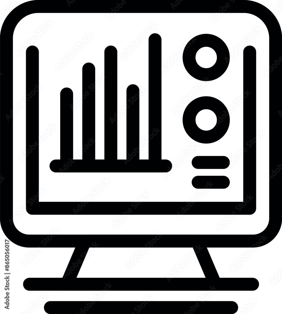 Poster computer monitor is showing a bar chart representing positive growth, perfect for business and finan