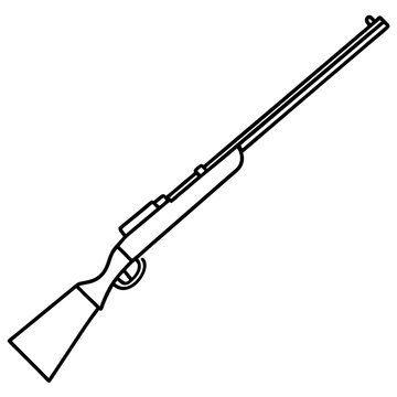 recommend clip art: rifle outline coloring book page line art illustration digital drawing