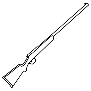 recommend clip art: rifle outline coloring book page line art illustration digital drawing