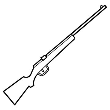 recommend clip art: rifle outline coloring book page line art illustration digital drawing