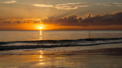 Obraz premium sunset over a serene ocean
