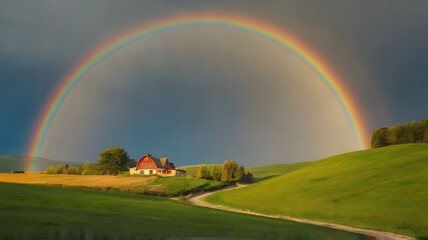 Naklejka premium countryside with rolling hills