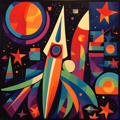 Interstellar Voyage: A Fusion of Abstract and Realistic Elements