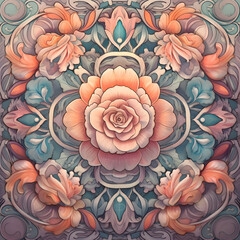 Intricate Floral Tapestry Illustration