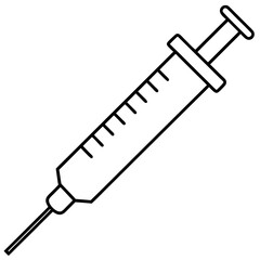 syringe outline coloring book page line art illustration digital drawing