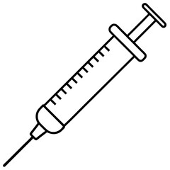 syringe outline coloring book page line art illustration digital drawing