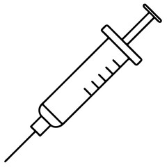 Fototapeta premium syringe outline coloring book page line art illustration digital drawing
