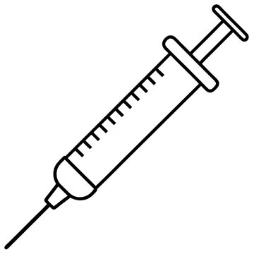 syringe outline coloring book page line art illustration digital drawing