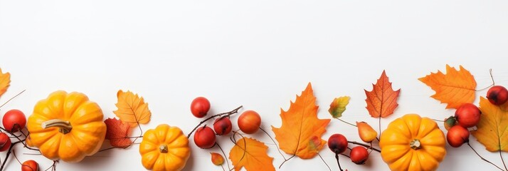 Autumnal Arrangement with Pumpkins and Leaves