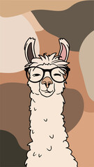 Obraz premium cute lama illustration wallpaper