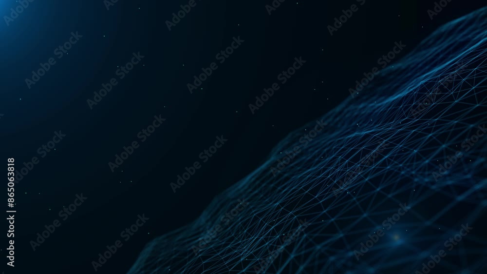 Poster futuristic digital wave with dots. dark cyberspace. abstract music background. cyberspace, big data,