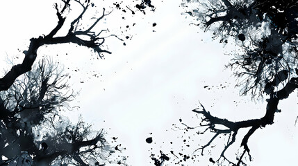 watercolor ink splashes on white background,generative ai