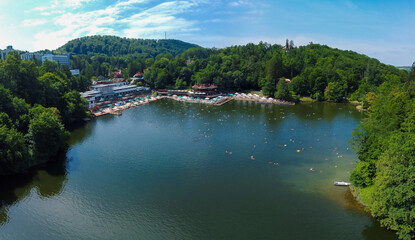 Bear lake from the Sovata resort - Romania seen from above