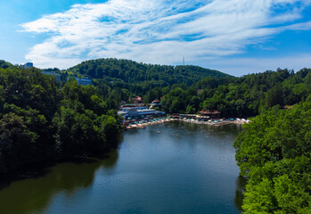 Bear lake from the Sovata resort - Romania seen from above