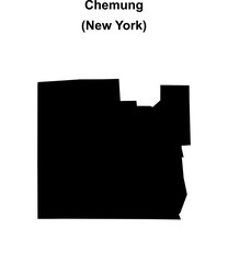 Chemung County (New York) blank outline map