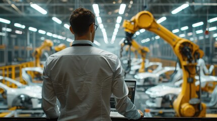 Obraz premium The Engineer in Factory