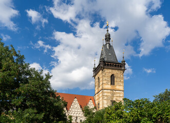 Obraz premium Tower of New Town Hall in Prague, Novomestska radnice