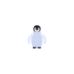 コウテイペンギンの雛。フラットなベクターイラスト。
Emperor penguin chick. Flat vector illustration.