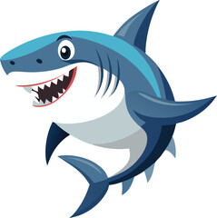 Fototapeta premium Shark Fish Vector on a white background 