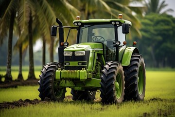Obraz premium Tractor machine for agriculture drawing in vector