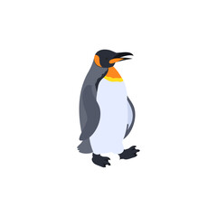 オウサマペンギン（キングペンギン）。フラットなベクターイラスト。
King penguin. Flat vector illustration.