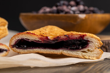 blueberry jam as a filling for a bun