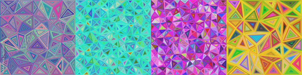 Poster abstract triangle polygon background set
