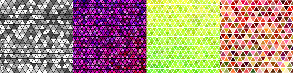 Poster abstract triangle polygon background set