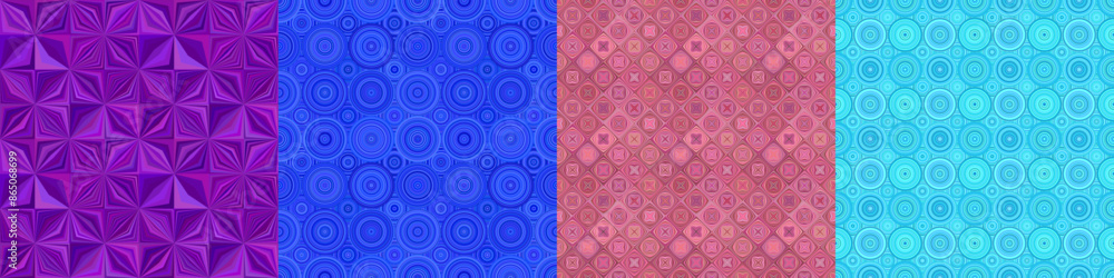 Poster seamless color geometric pattern set