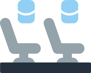 Fototapeta premium Seats in Plane Vector Icon