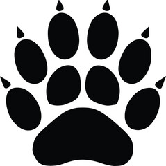 Dog Footprint Silhouette Vector Collection on a white background