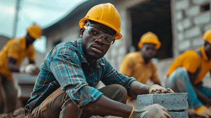 Group of migrant workers doing a job and earning a decent living
