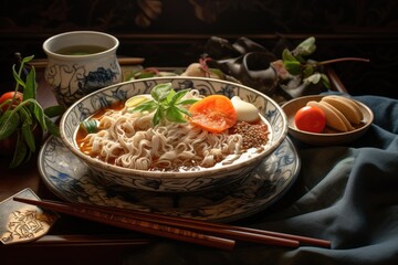 High Quality Tasty Composition Bowl of Noodles